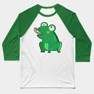 Leapin' Frogs: Pixel Art Frog Design for Fashionable Attire Baseball T-Shirt